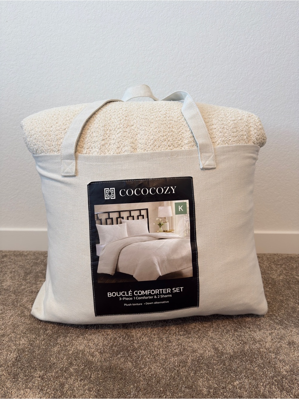 Cococozy Cream Bouclé Comforter Set - King